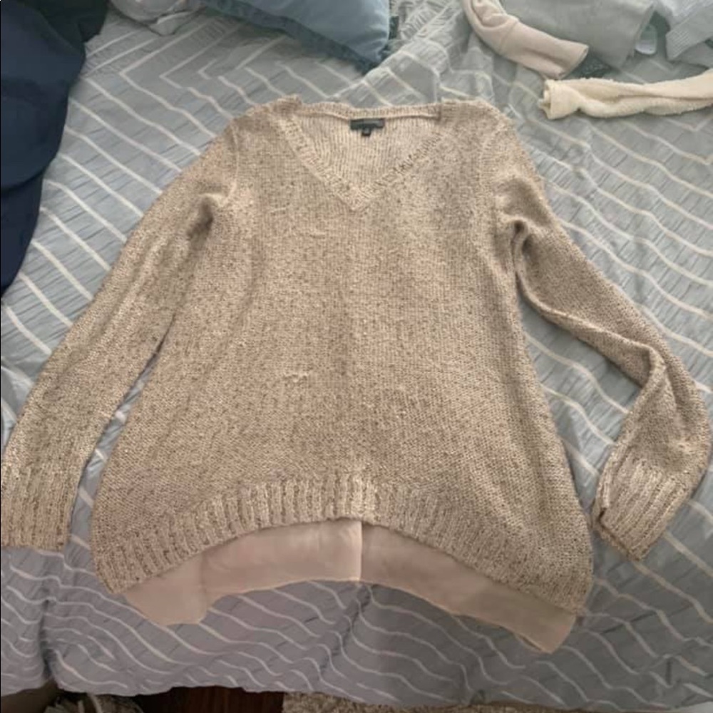 Tan & sheer top